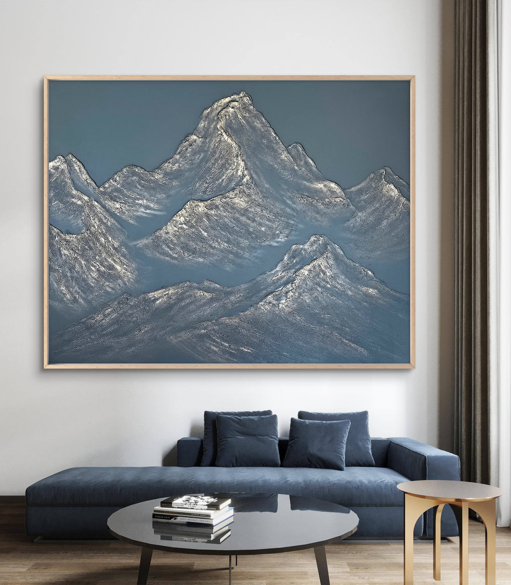 The Monumental Collection No. 1 - Large Textured Mountain Wall Art