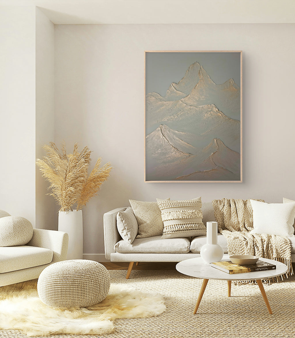 The Monumental Collection No. 8 - Large Textured Mountain Wall Art