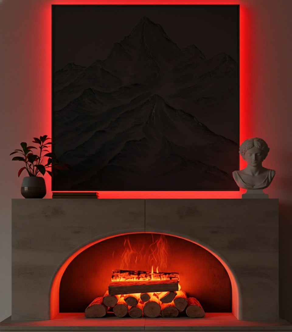 'Monolith' (48x48) - Textured Mountain Wall Art