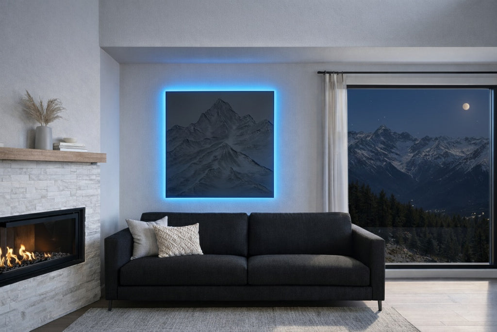 'Monolith' (48x48) - Textured Mountain Wall Art