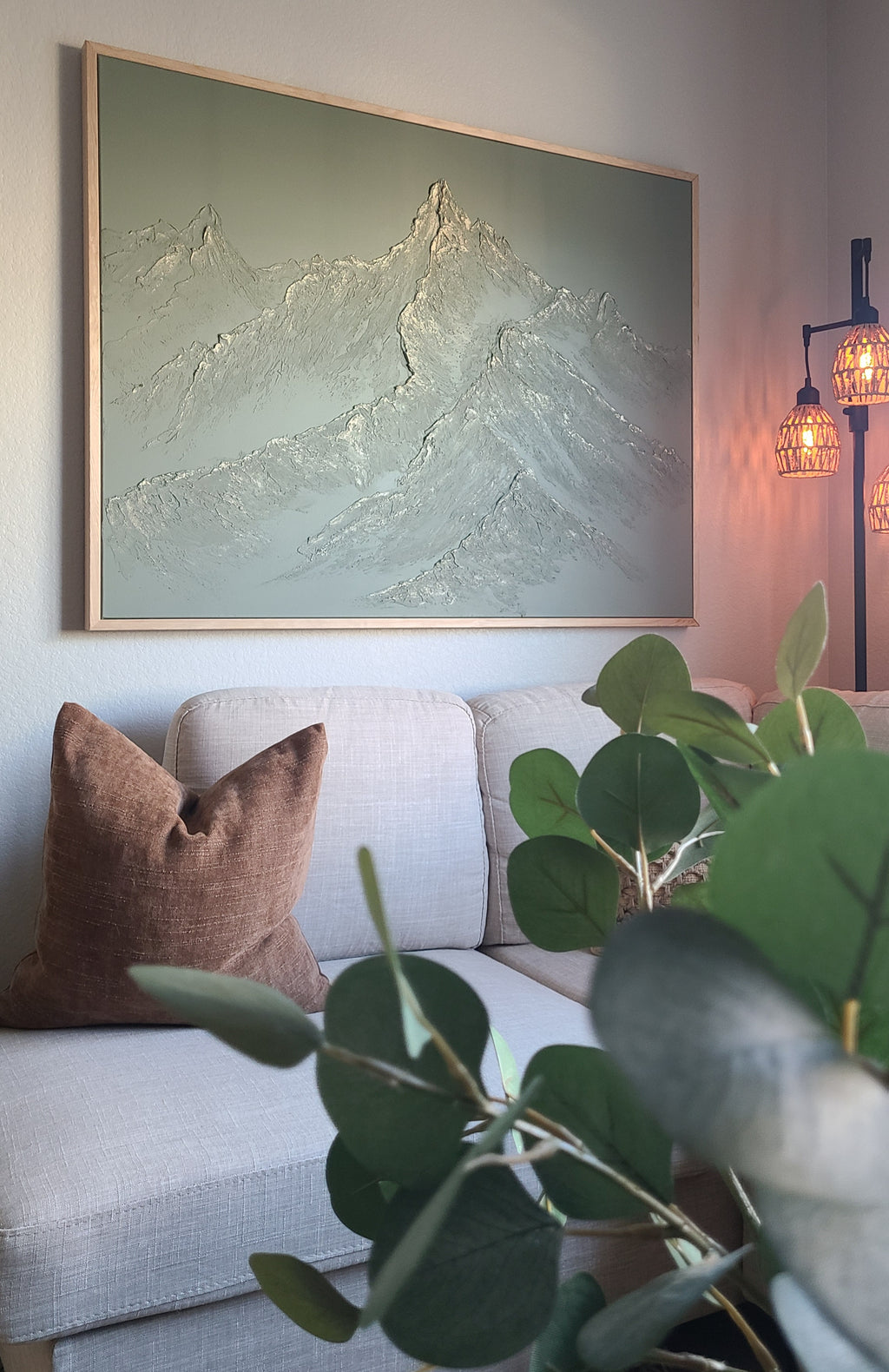 'Sage' Peaks - Textured Mountain Wall Art