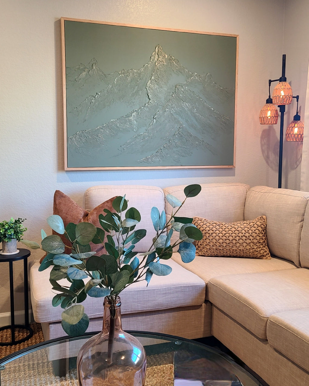 'Sage' Peaks - Textured Mountain Wall Art
