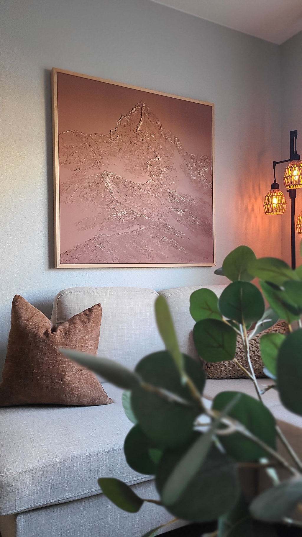 'Rust' Peaks - Textured Mountain Wall Art