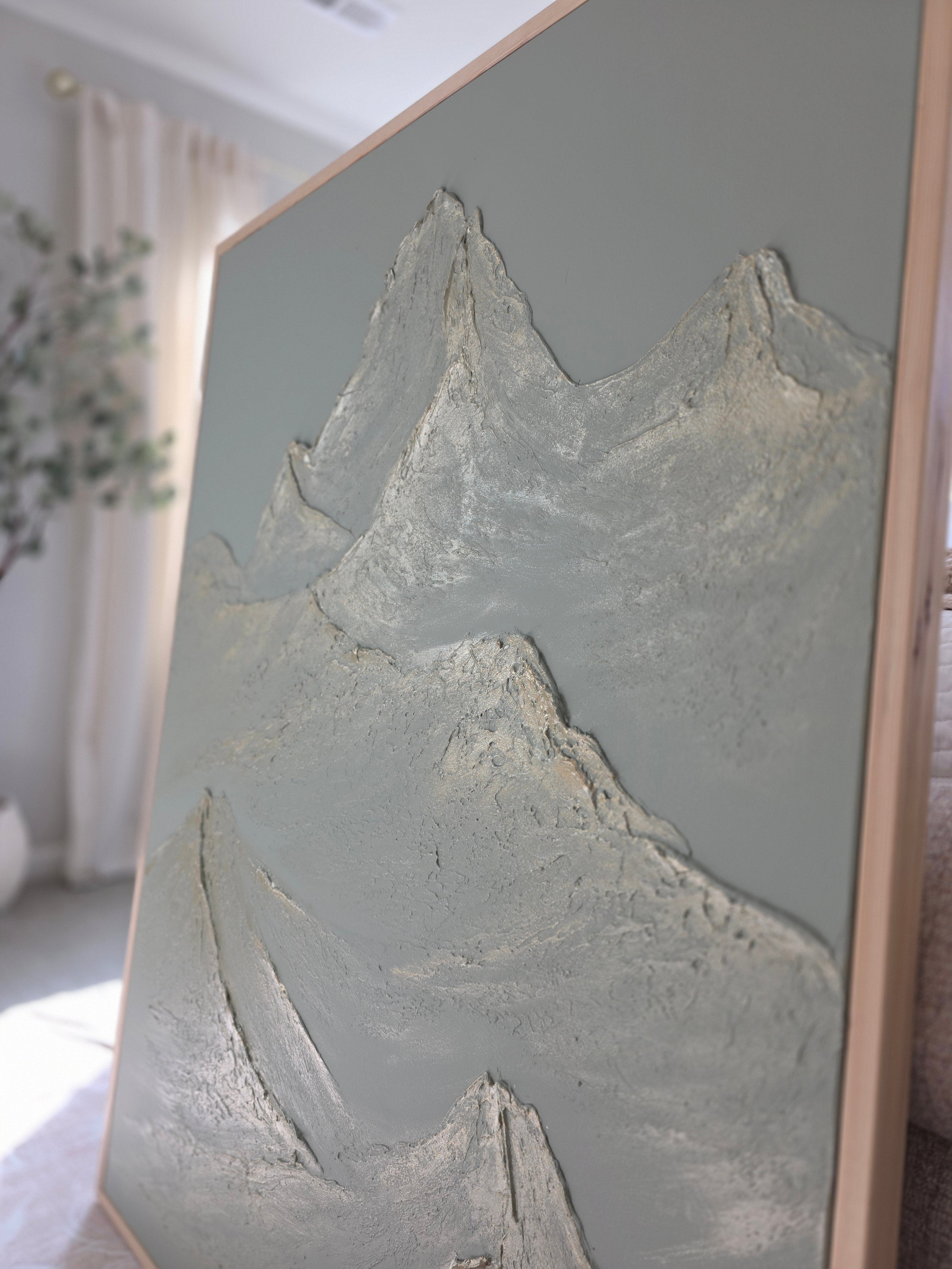 The Monumental Collection No. 8 - Large Textured Mountain Wall Art