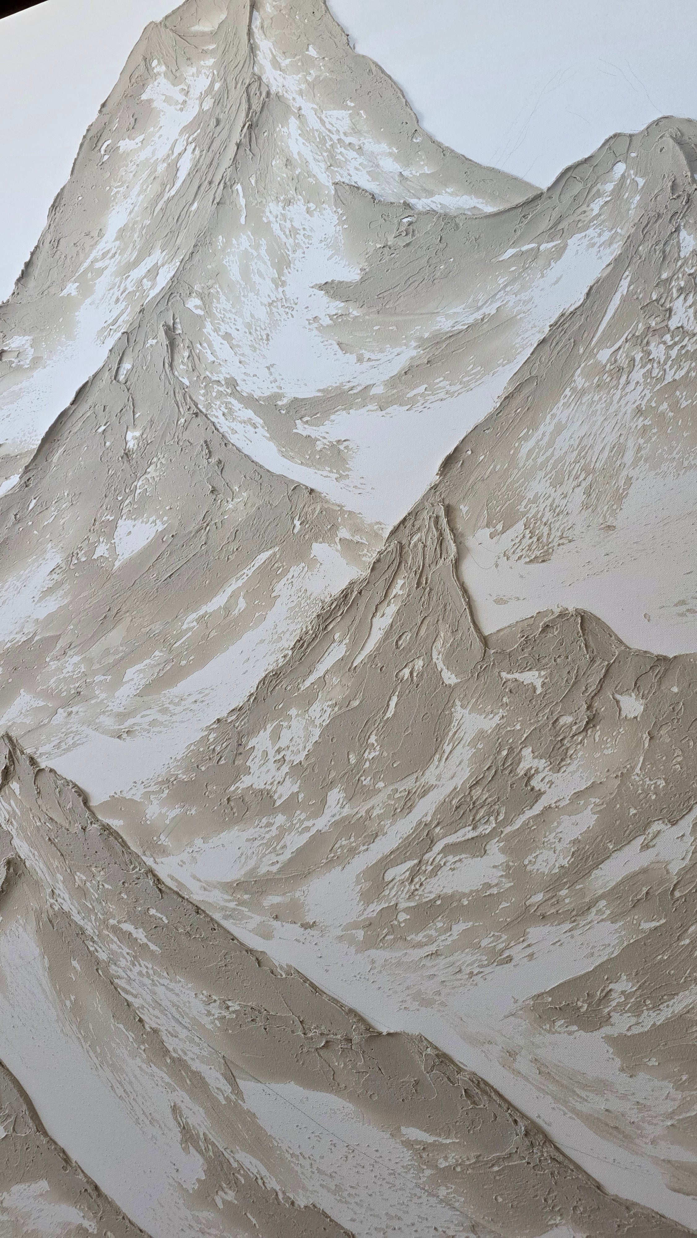 Silhouette Series No. 14 (48x60) - Large Textured Mountain Wall Art