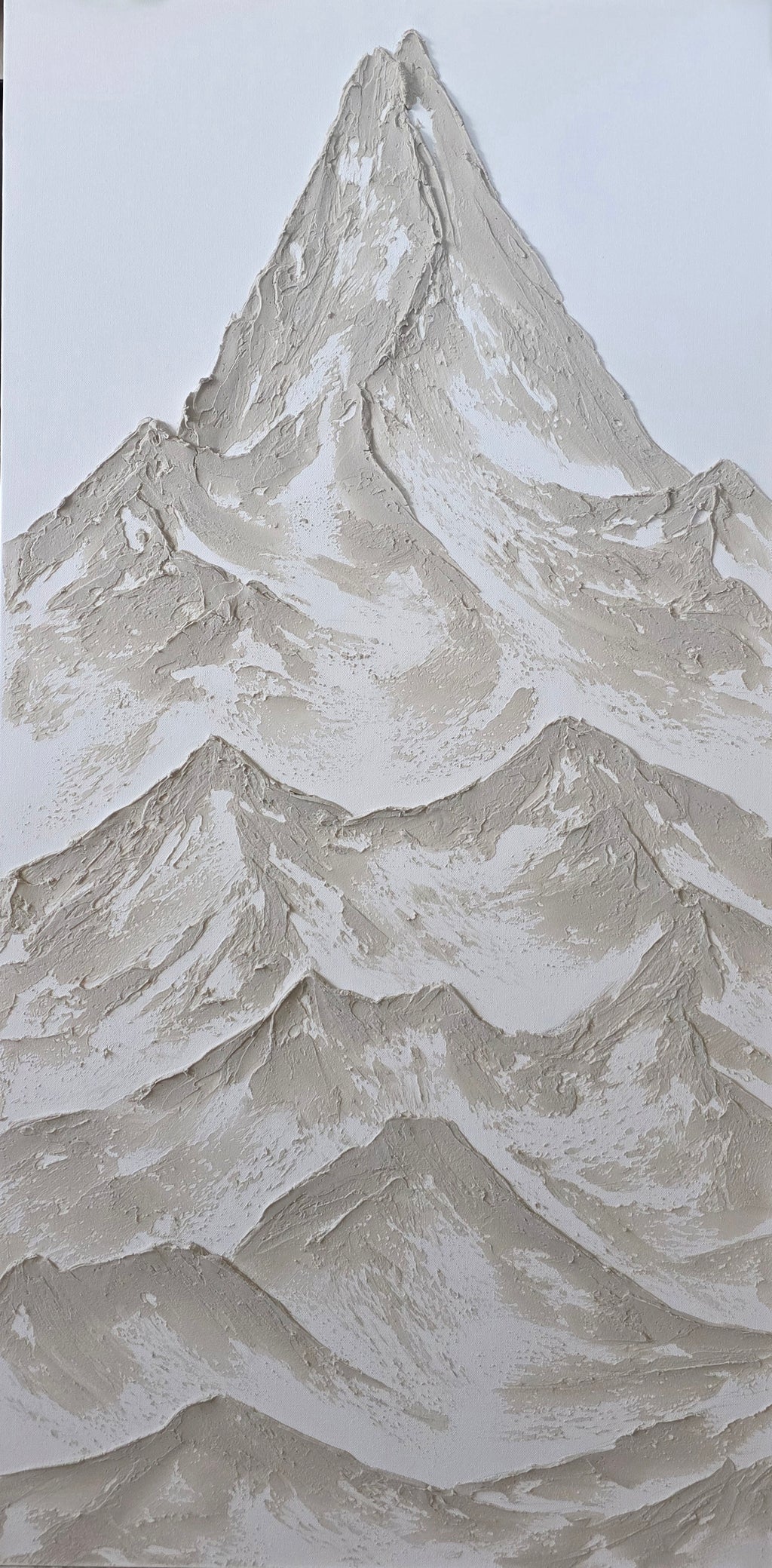Silhouette Series No. 2 (24x48)- Large Textured Mountain Wall Art