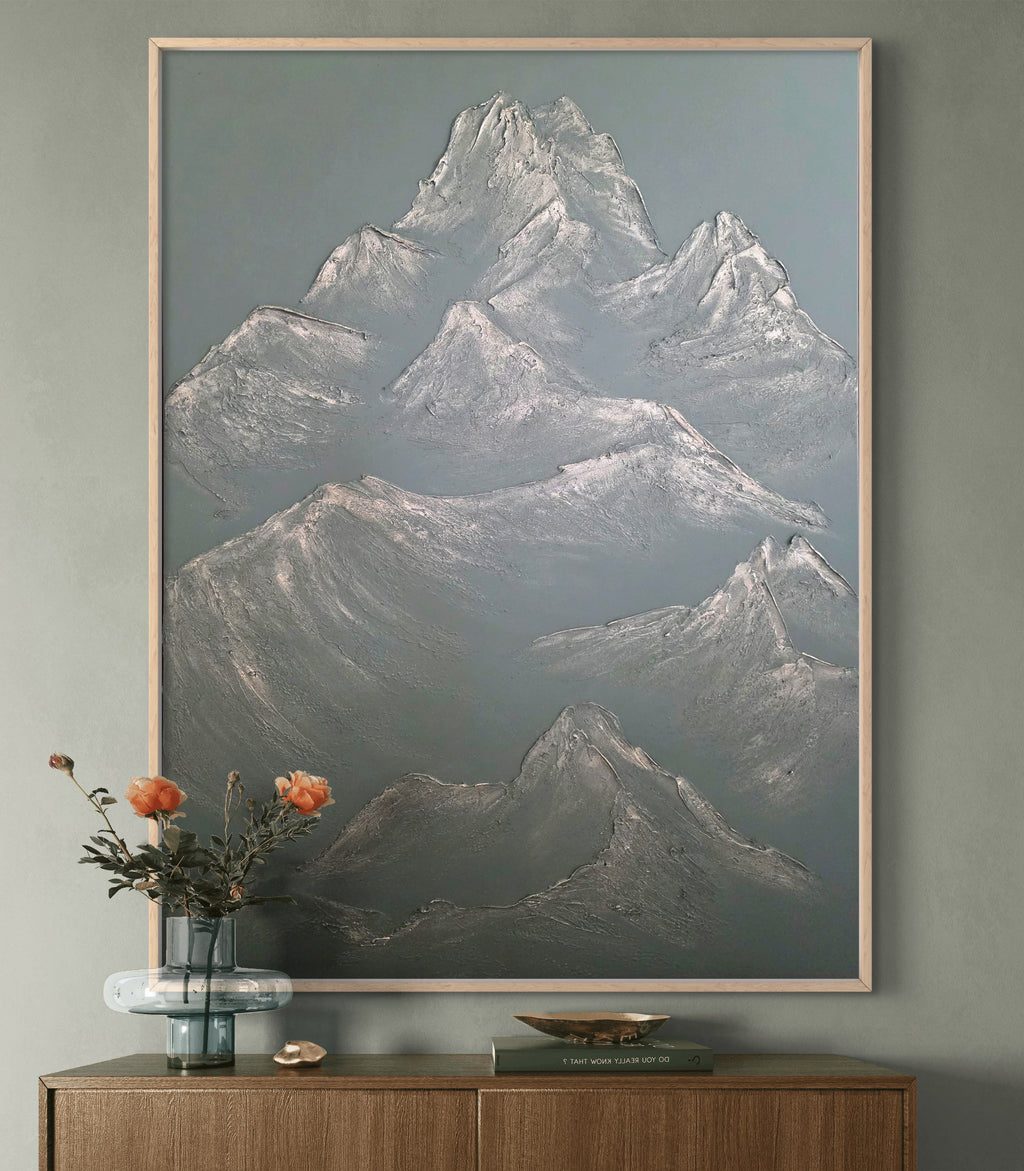 The Monumental Collection No. 16 - Large Textured Mountain Wall Art