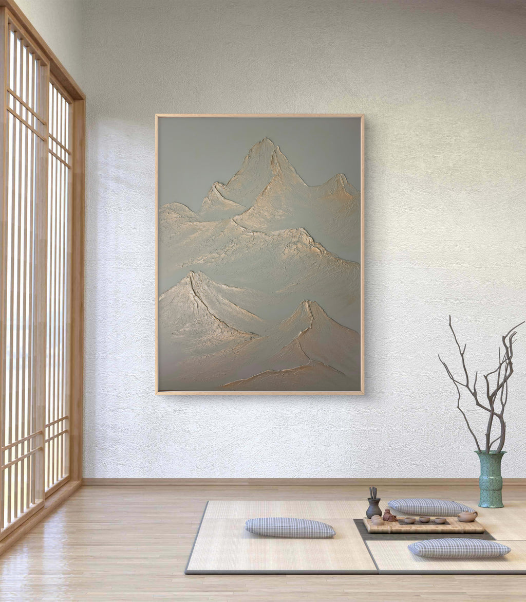 The Monumental Collection No. 8 - Large Textured Mountain Wall Art