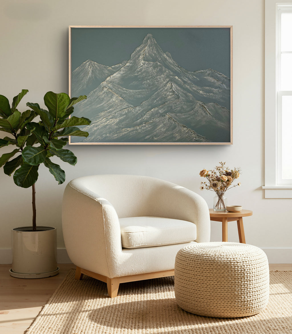 The Monumental Collection No. 6 - Large Textured Mountain Wall Art