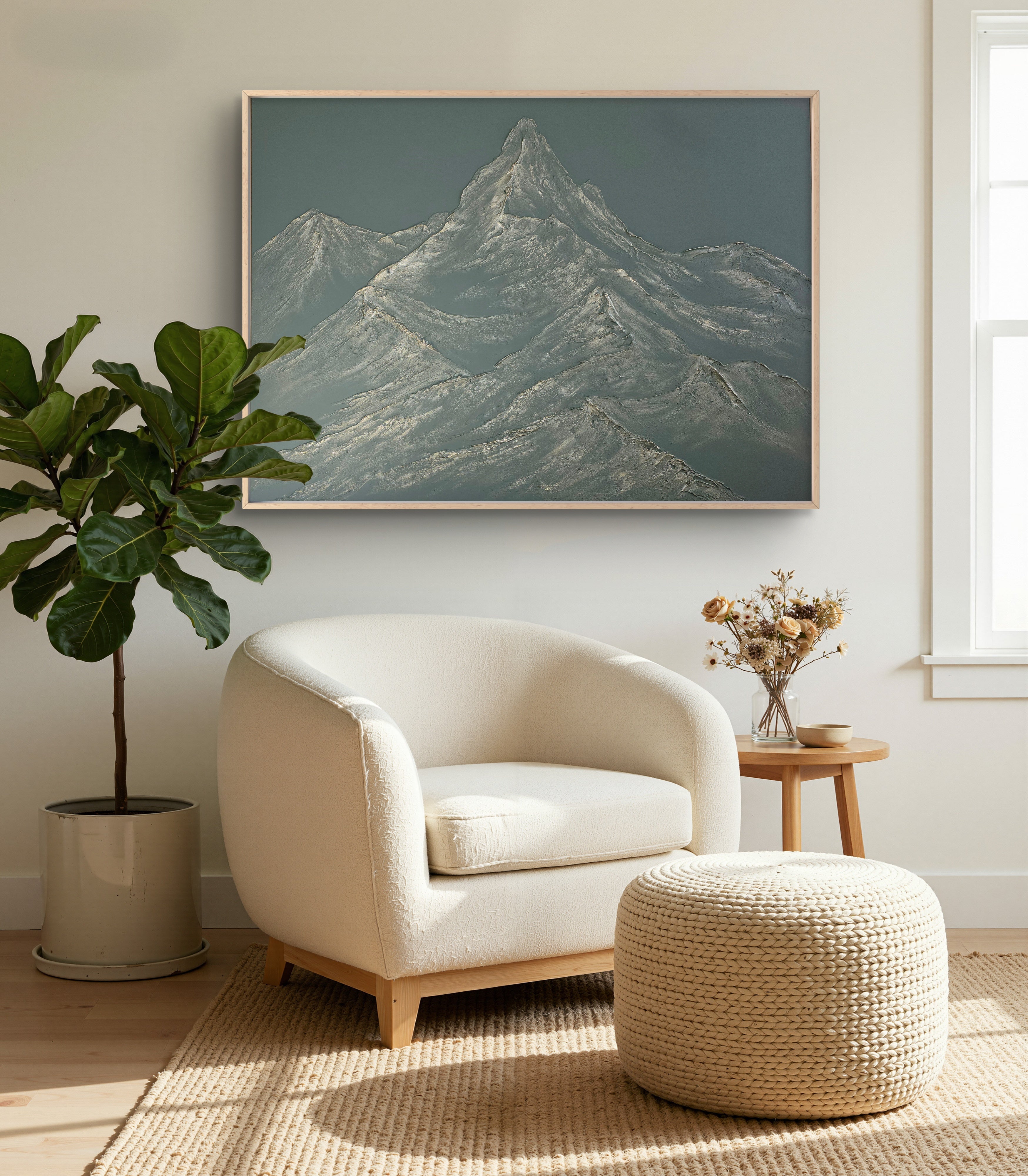 The Monumental Collection No. 6 - Large Textured Mountain Wall Art
