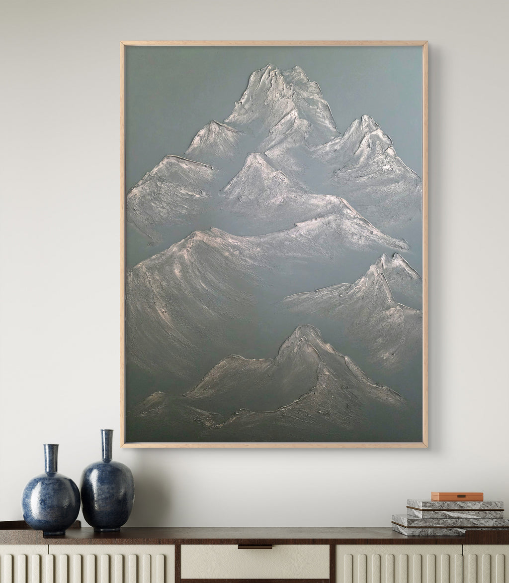The Monumental Collection No. 16 - Large Textured Mountain Wall Art