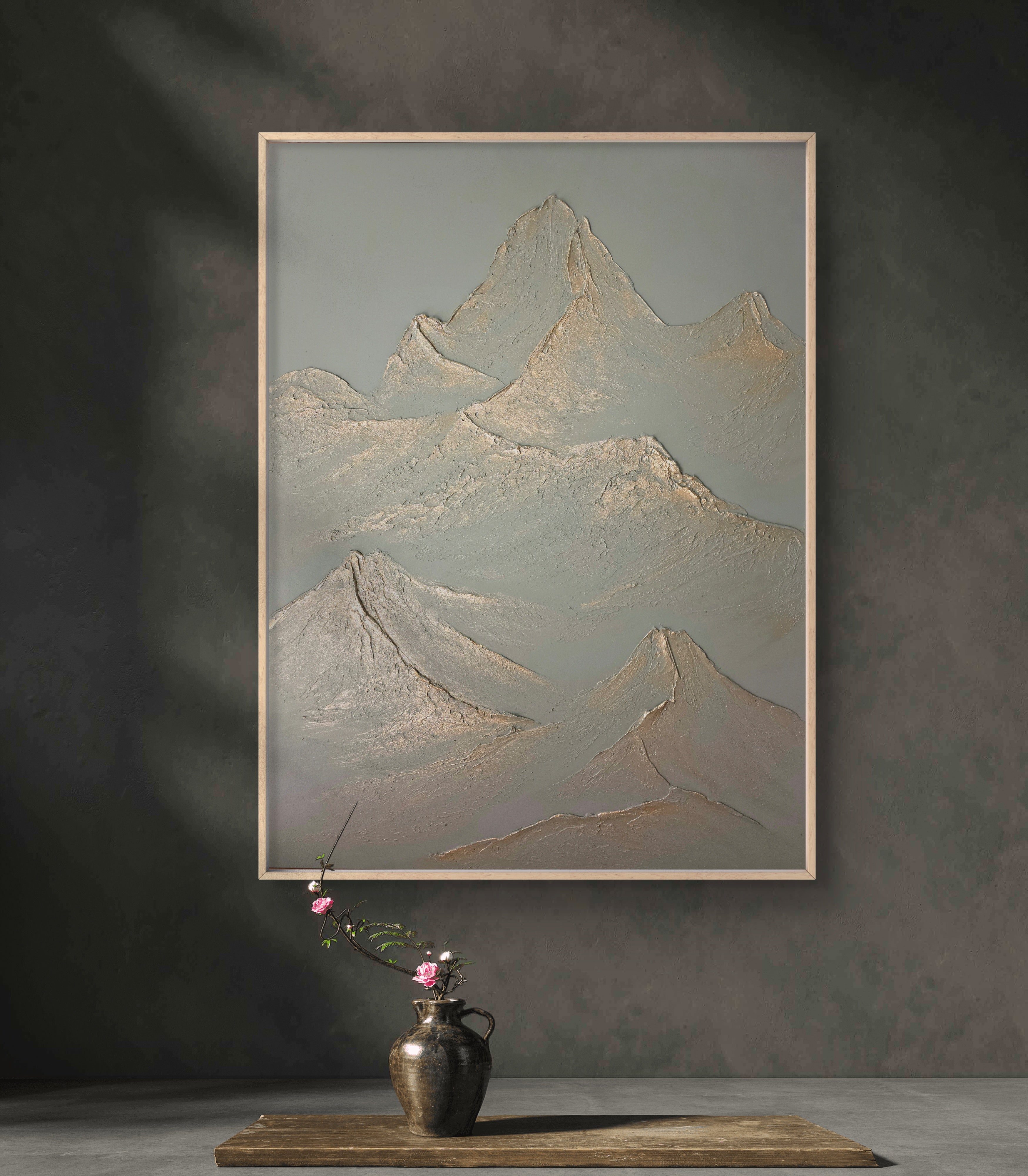 The Monumental Collection No. 8 - Large Textured Mountain Wall Art