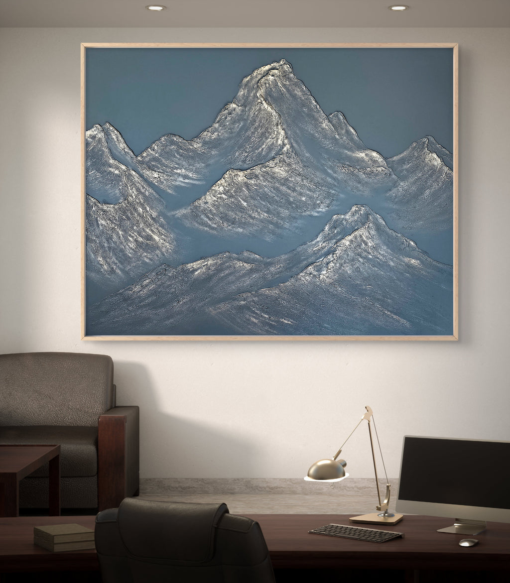 The Monumental Collection No. 1 - Large Textured Mountain Wall Art