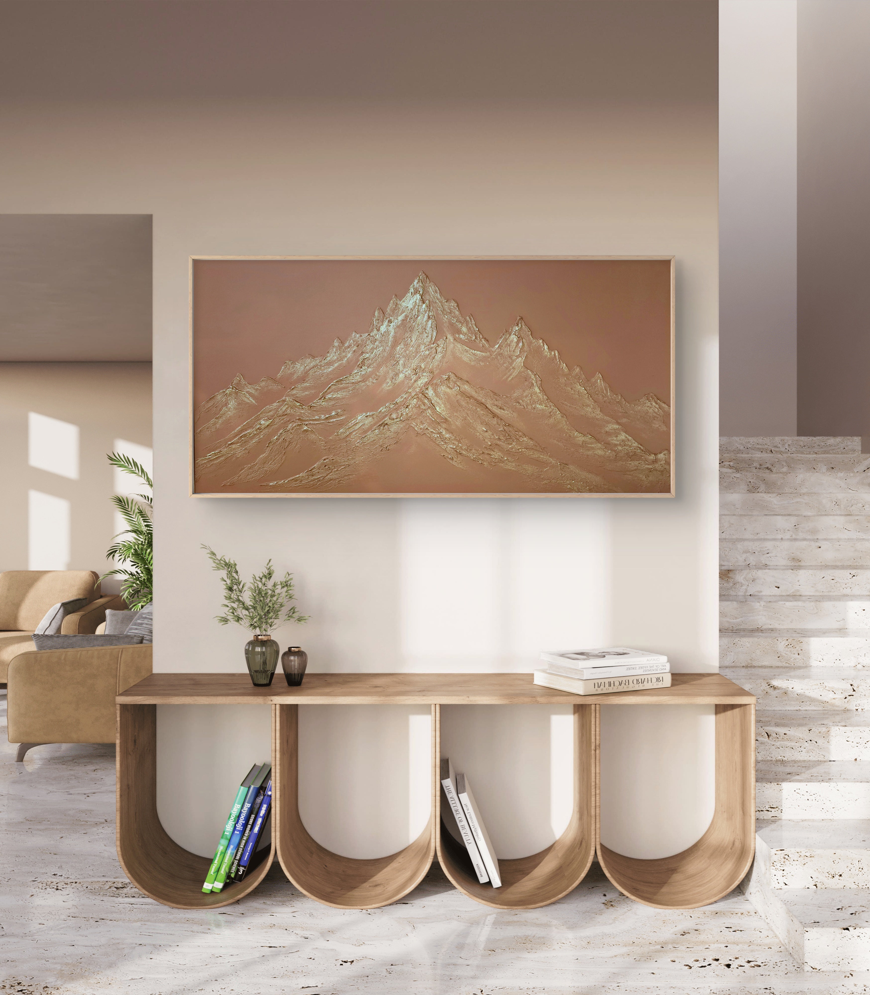 The Monumental Collection No. 4 - Large Textured Mountain Wall Art