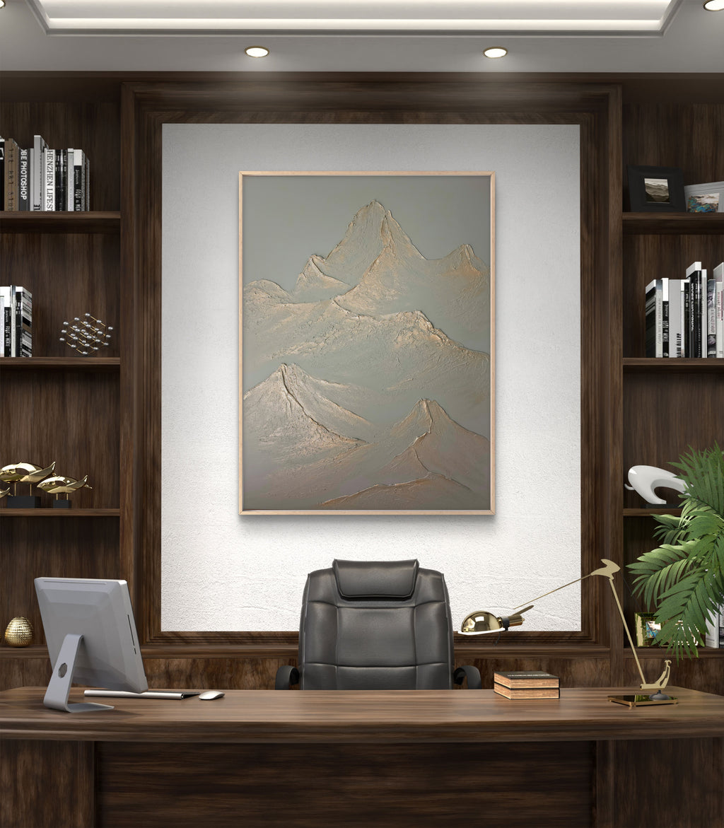 The Monumental Collection No. 8 - Large Textured Mountain Wall Art