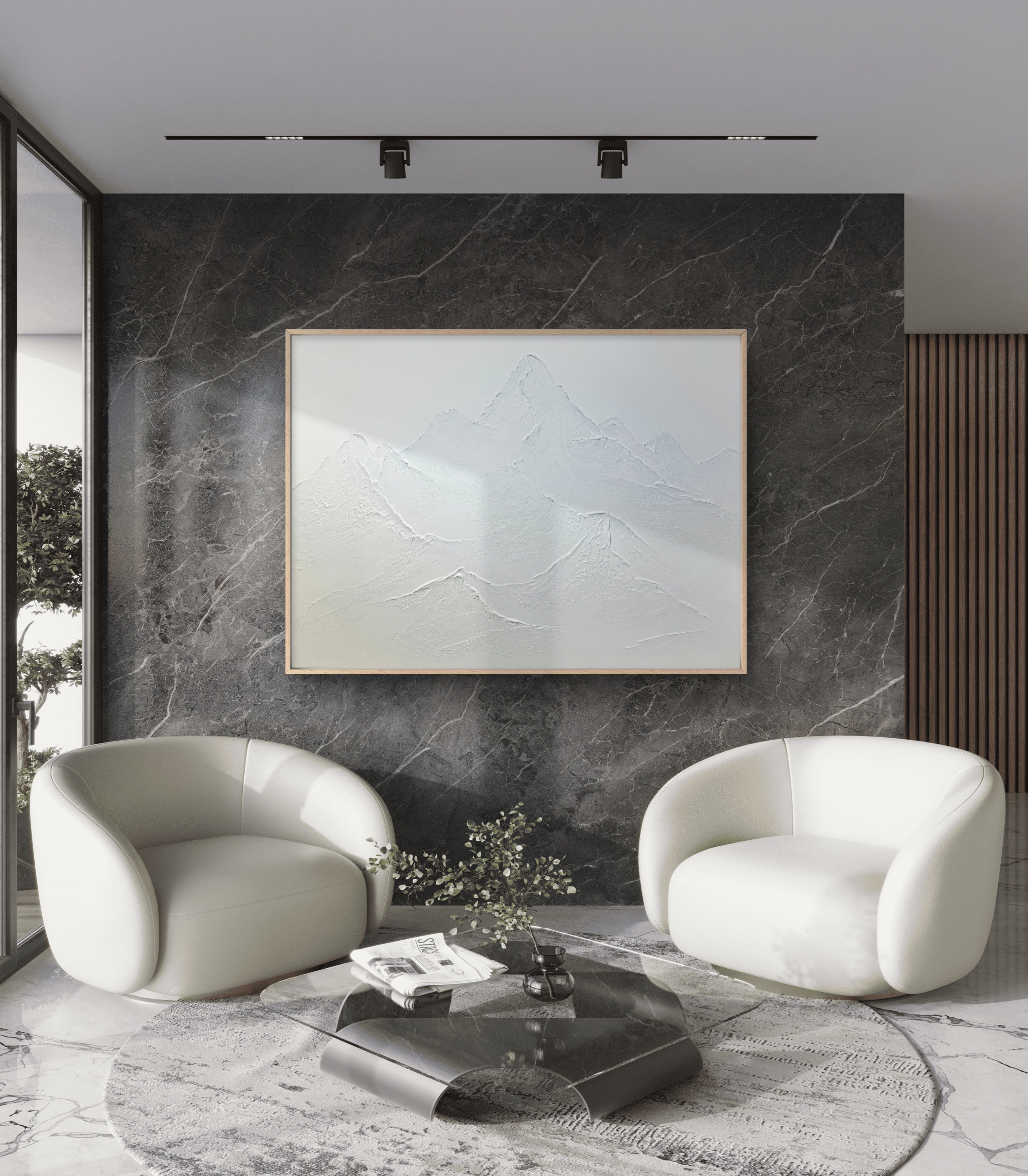 The Monumental Collection No. 9 - Large Textured Mountain Wall Art