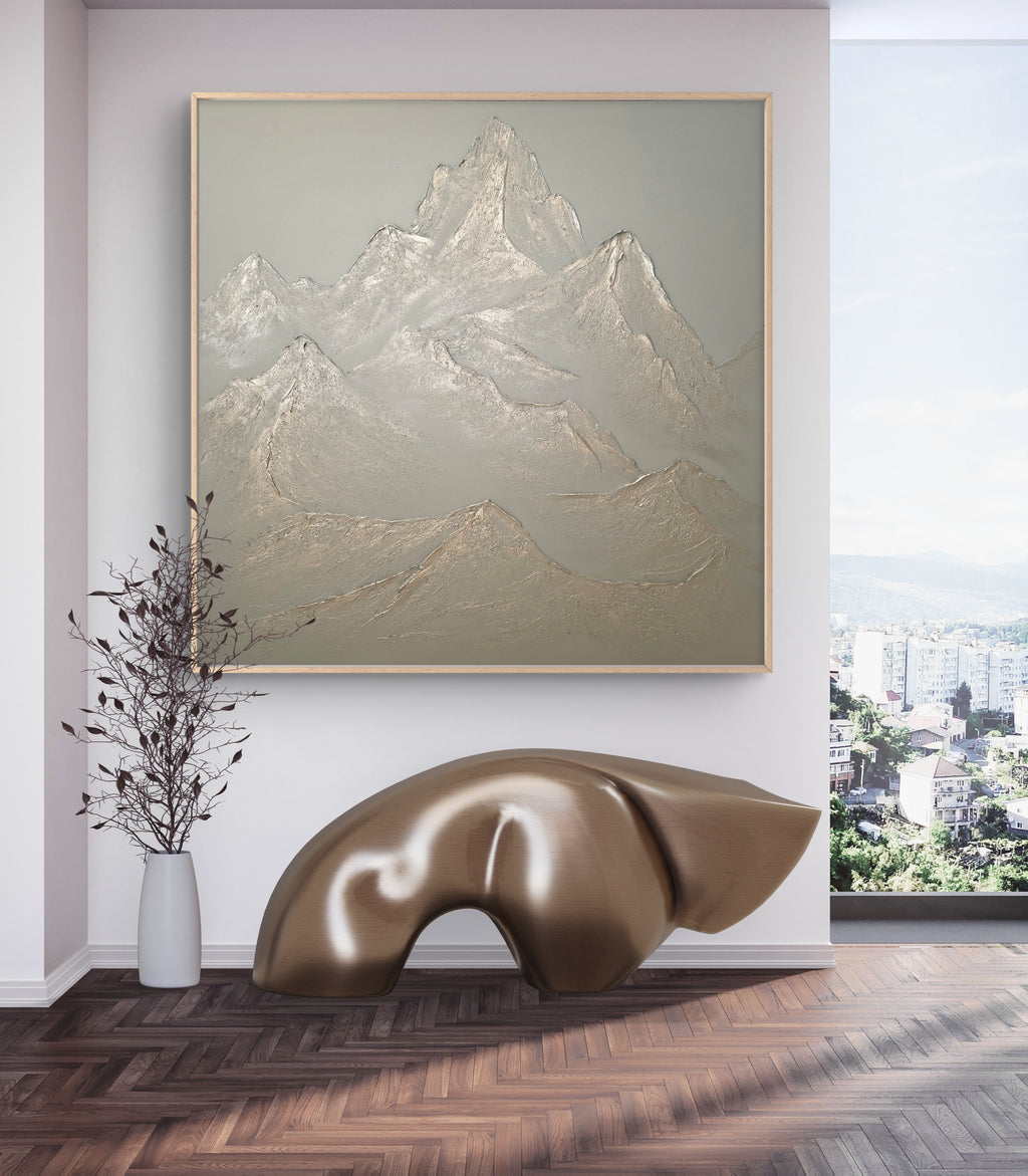 The Monumental Collection No. 14 - Large Textured Mountain Wall Art