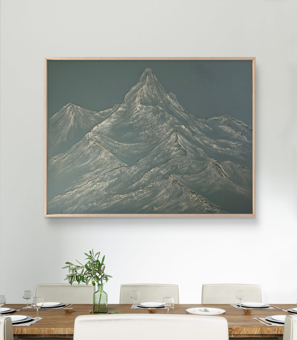 The Monumental Collection No. 6 - Large Textured Mountain Wall Art