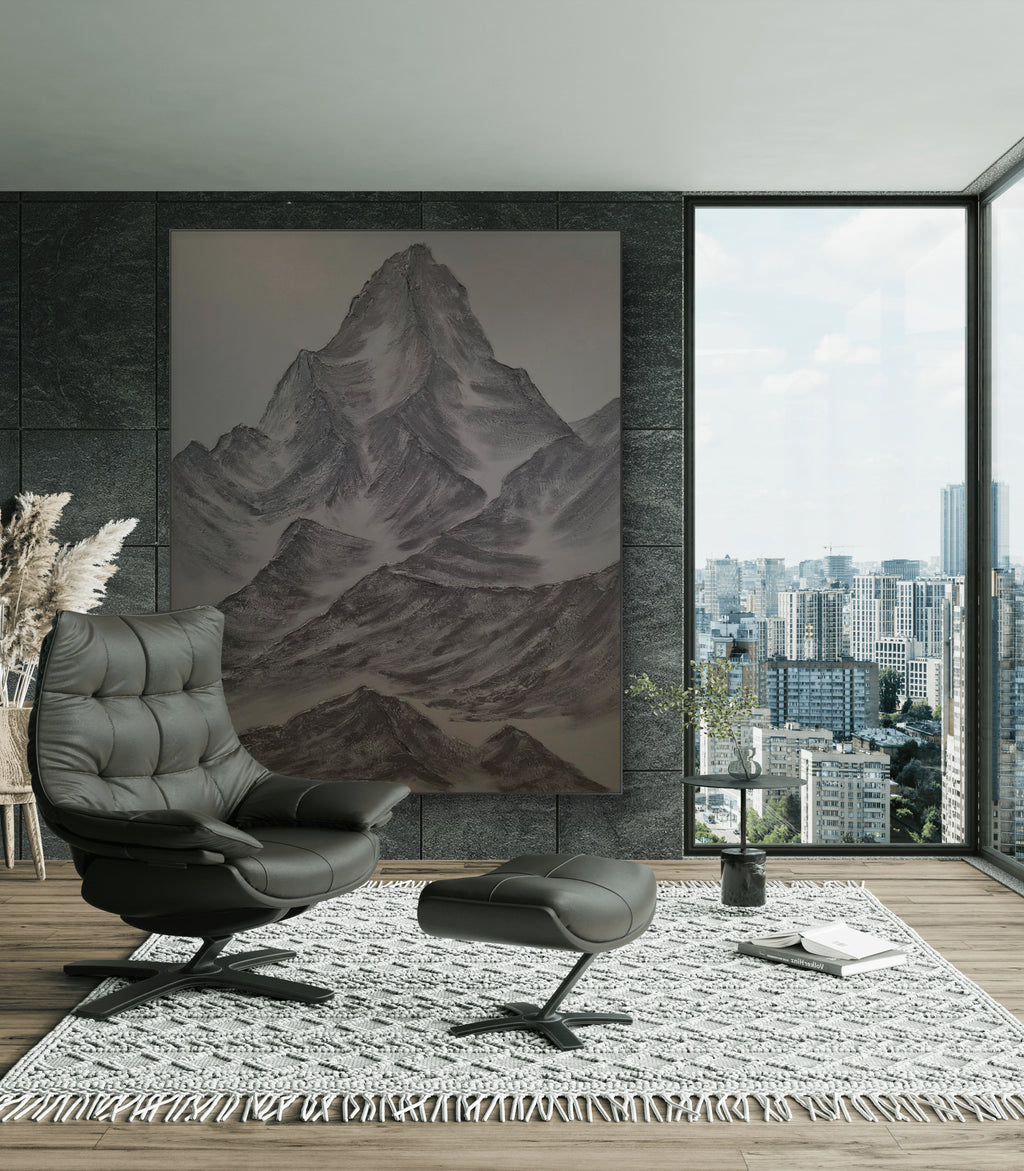 The Monumental Collection No. 19 - Large Textured Mountain Wall Art
