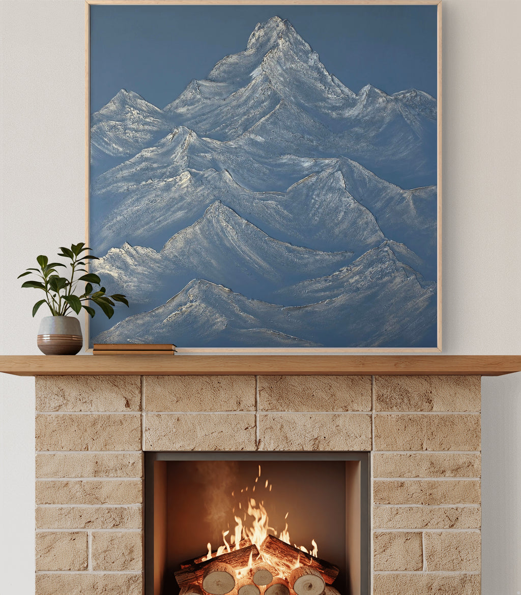 The Monumental Collection No. 18 - Large Textured Mountain Wall Art