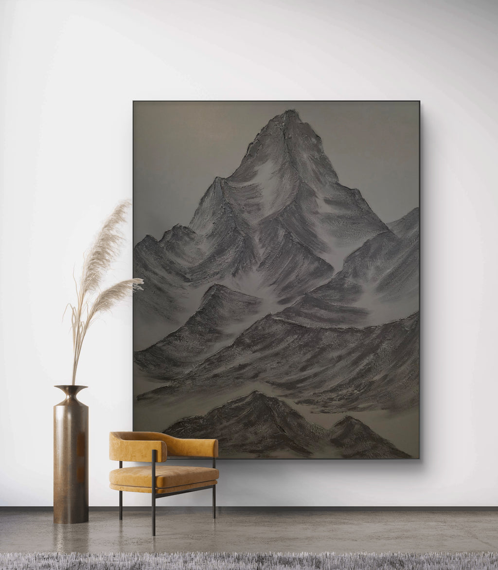 The Monumental Collection No. 19 - Large Textured Mountain Wall Art