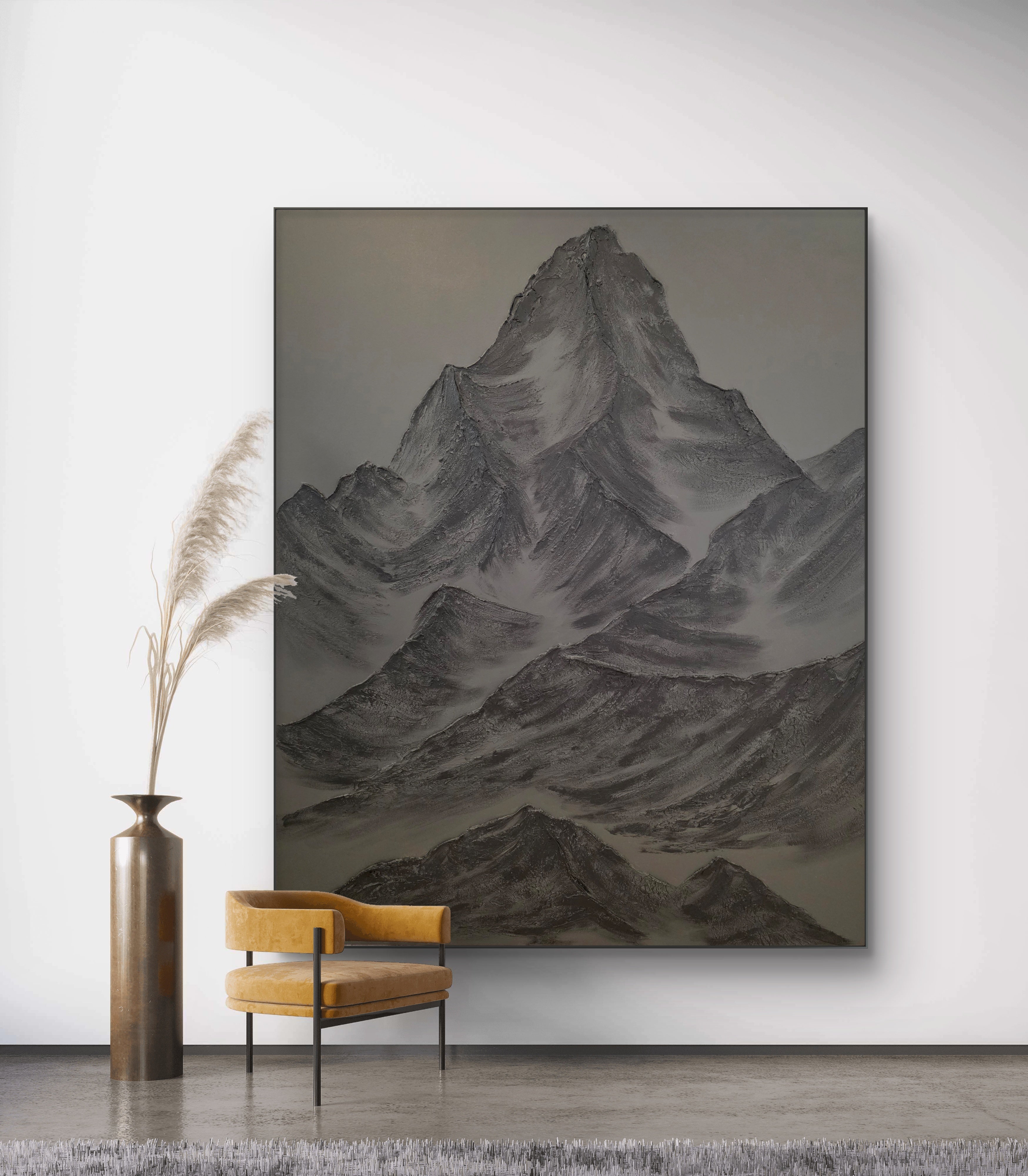 The Monumental Collection No. 19 - Large Textured Mountain Wall Art