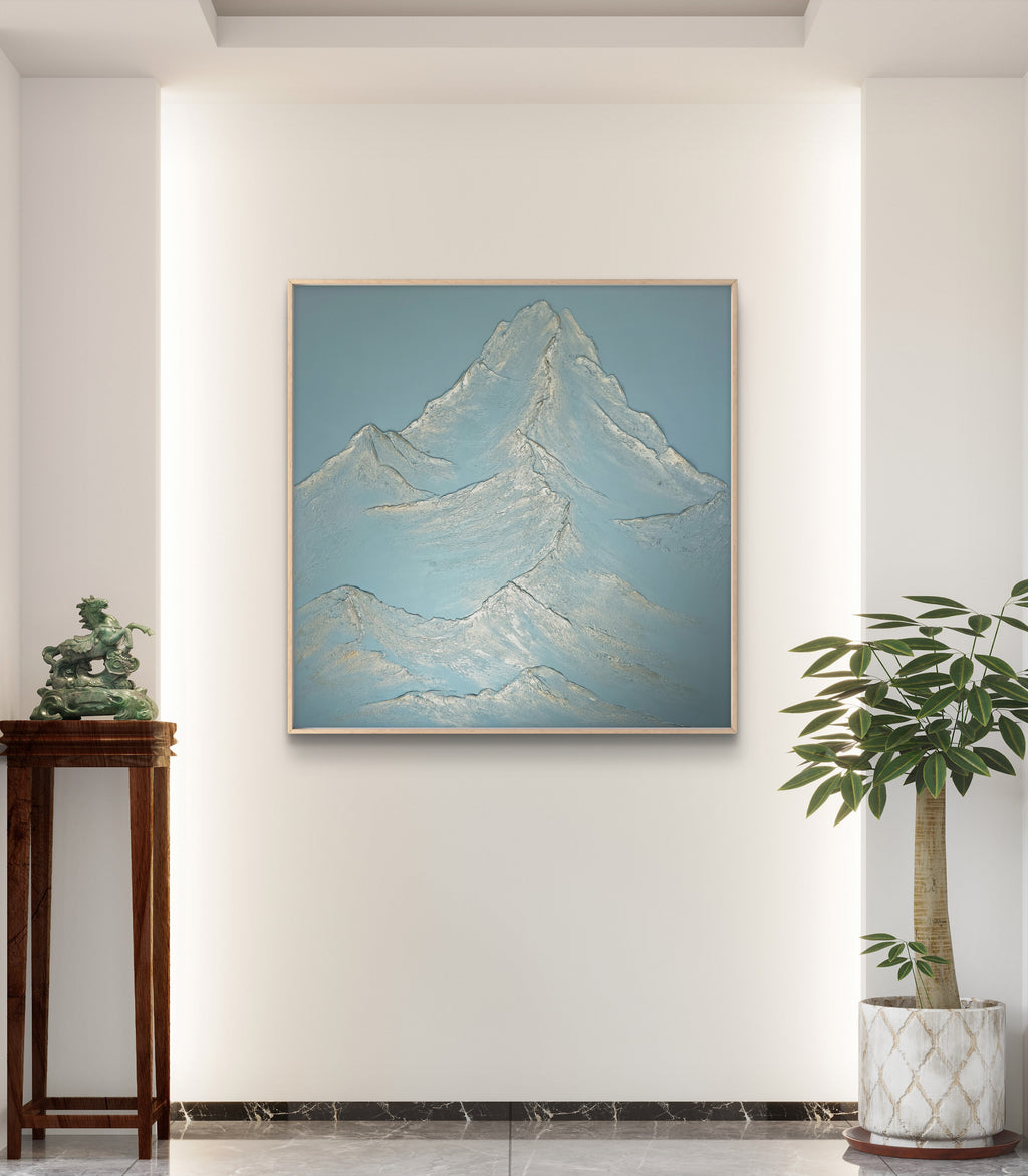 The Monumental Collection No. 7 - Large Textured Mountain Wall Art