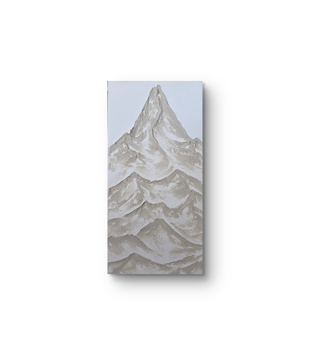 Silhouette Series No. 2 (24x48)- Large Textured Mountain Wall Art