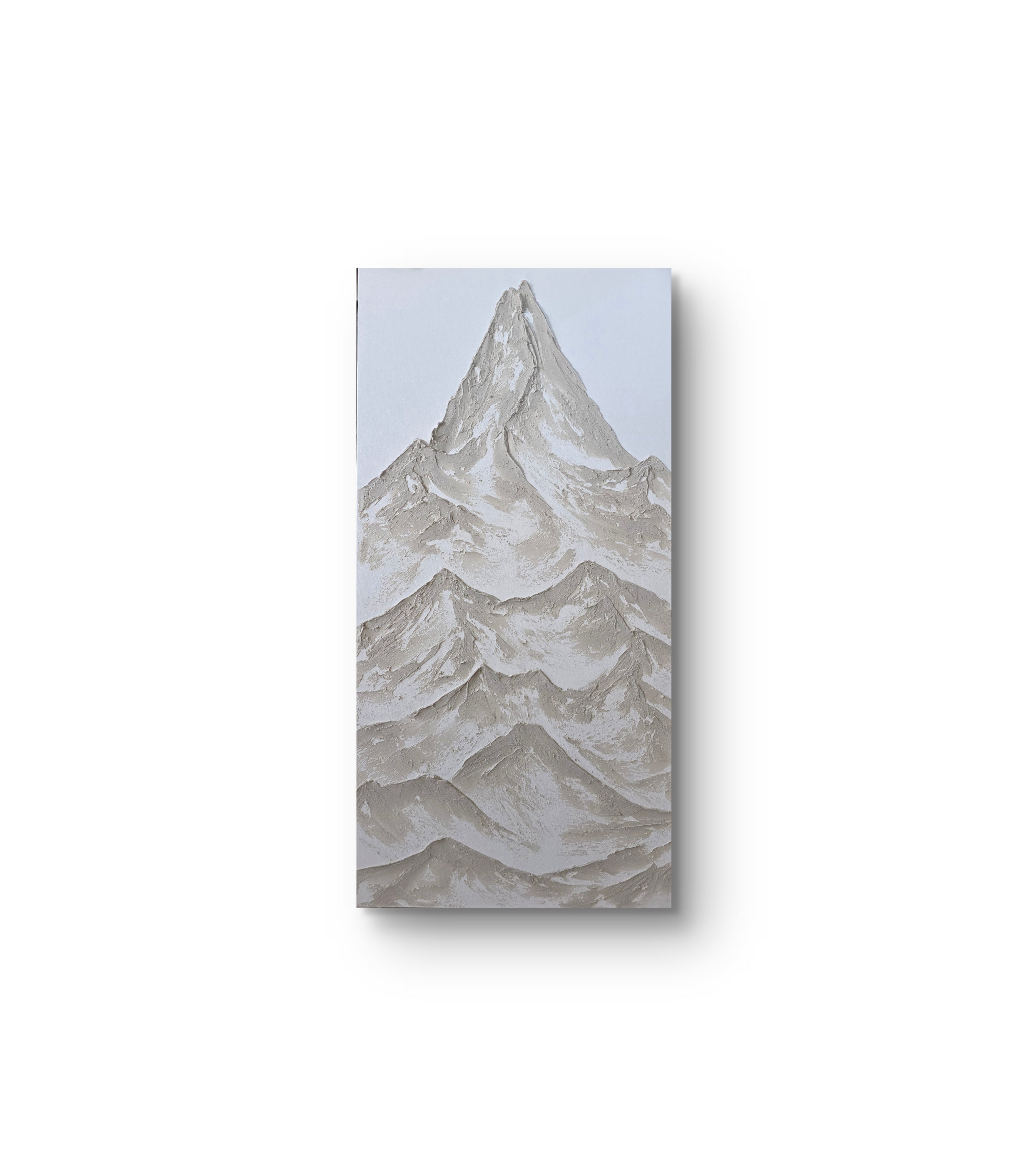 Silhouette Series No. 2 (24x48)- Large Textured Mountain Wall Art