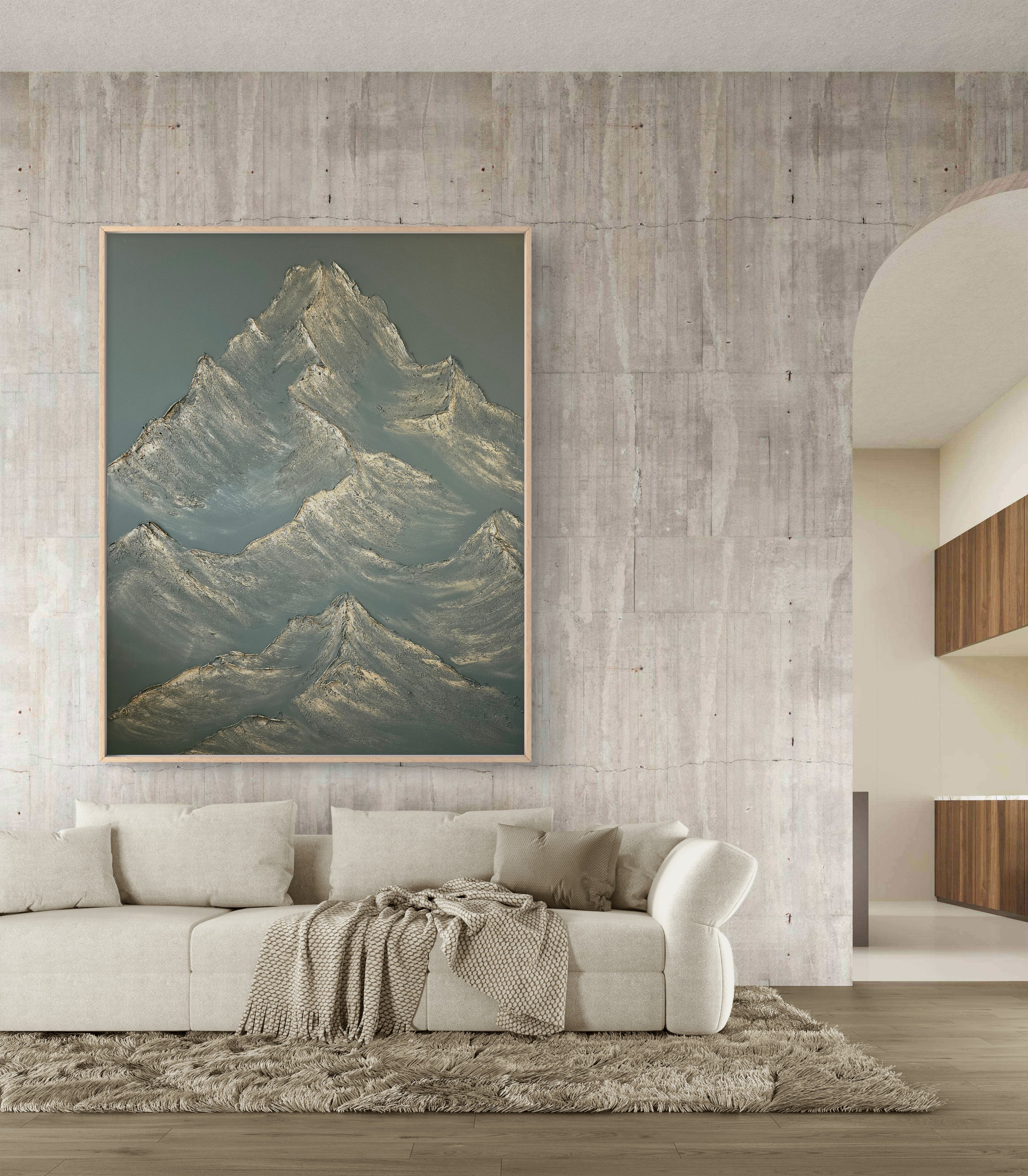 The Monumental Collection No. 2 - Large Textured Mountain Wall Art