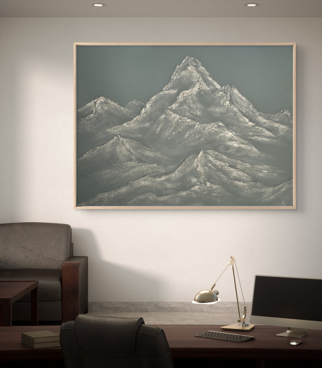 The Monumental Collection No. 15 - Large Textured Mountain Wall Art