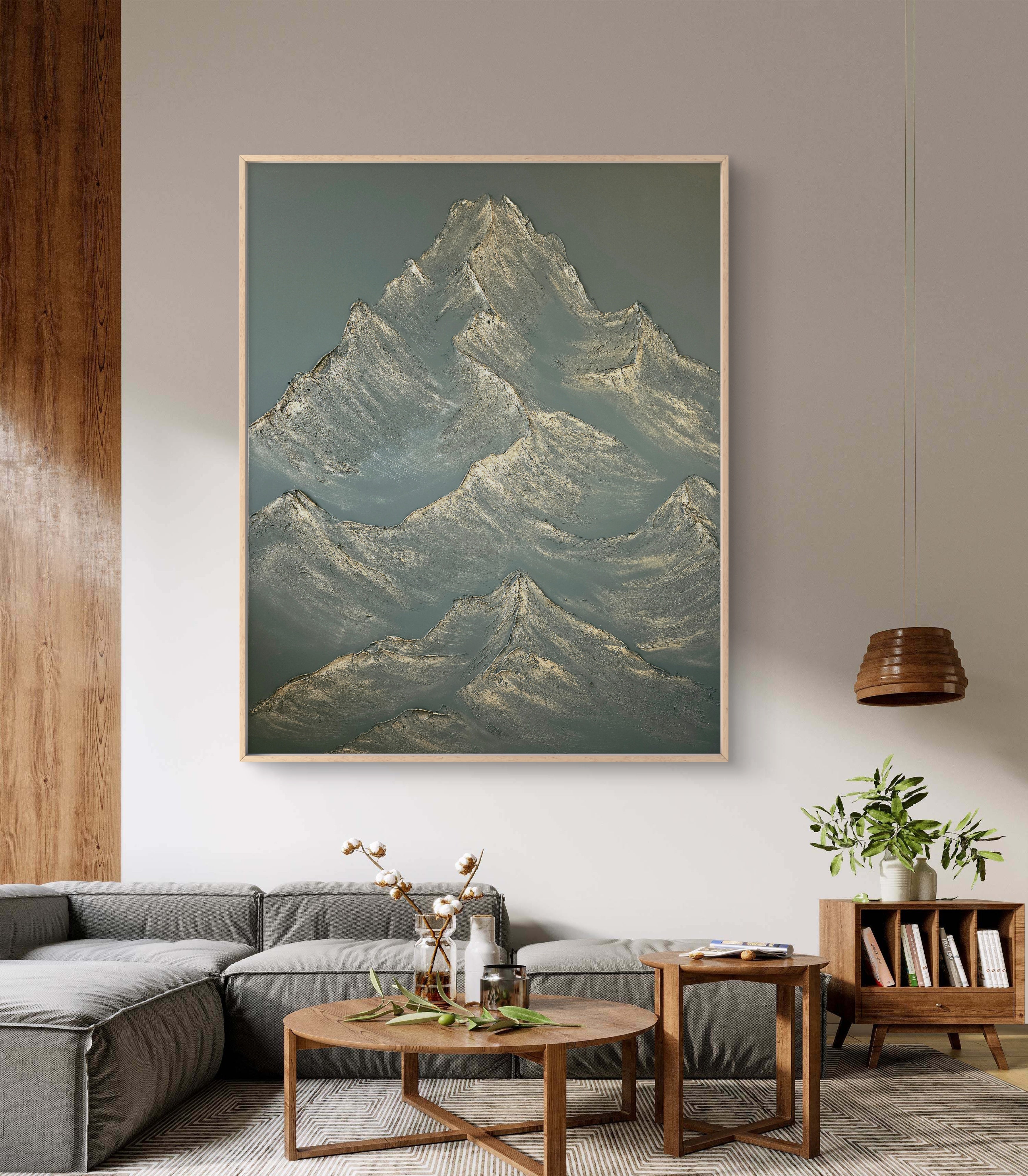 The Monumental Collection No. 2 - Large Textured Mountain Wall Art