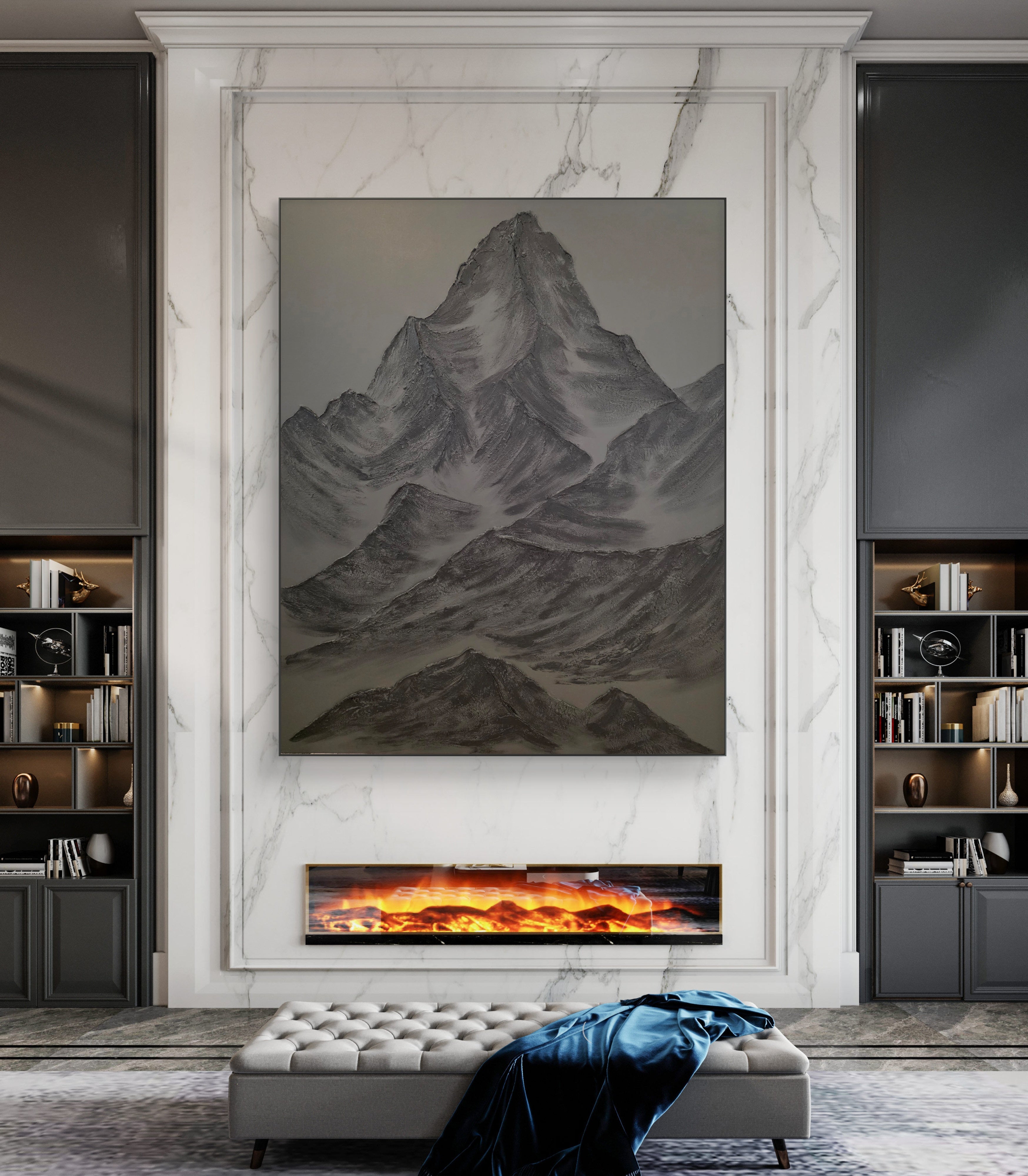 The Monumental Collection No. 19 - Large Textured Mountain Wall Art