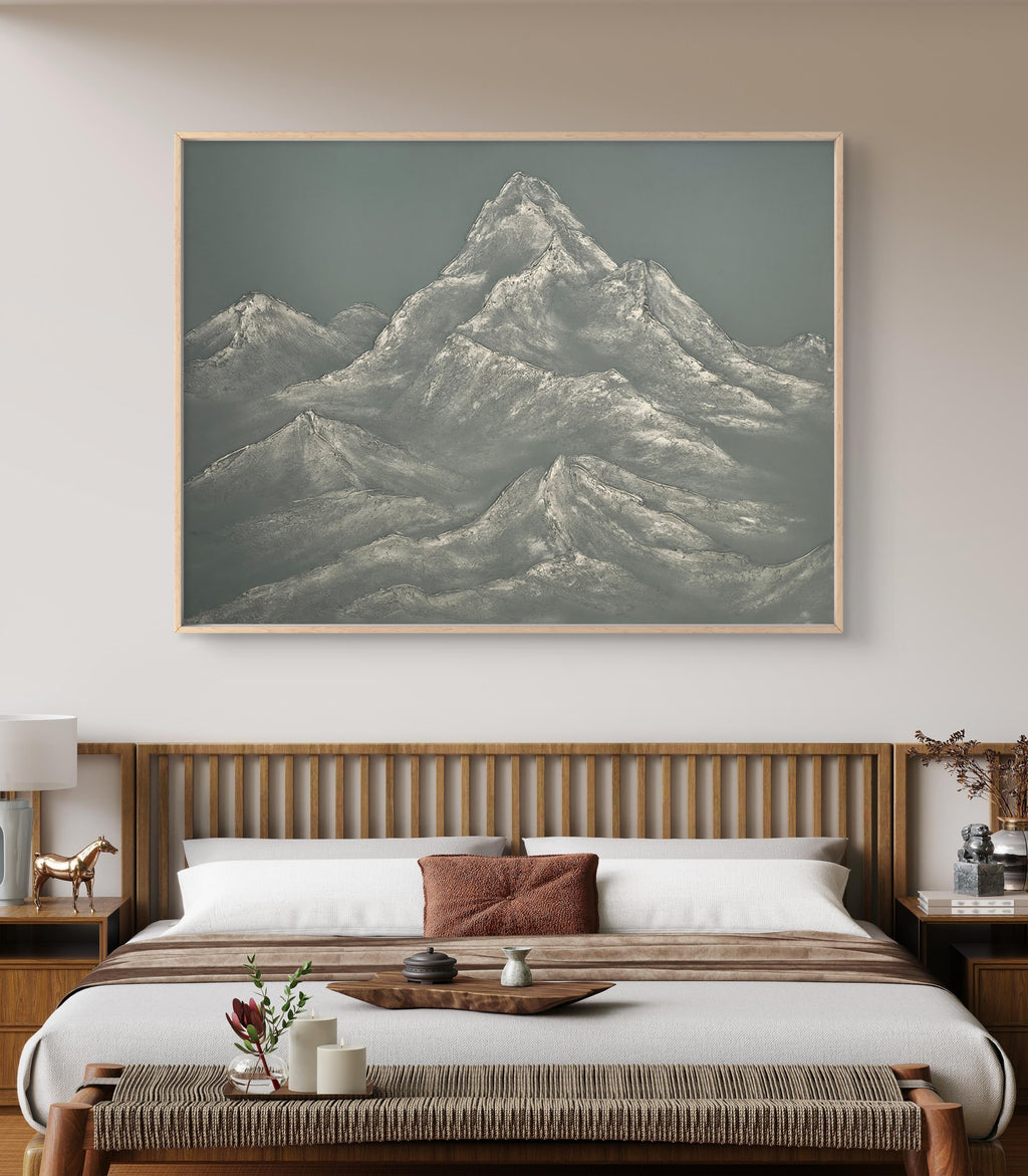 The Monumental Collection No. 15 - Large Textured Mountain Wall Art