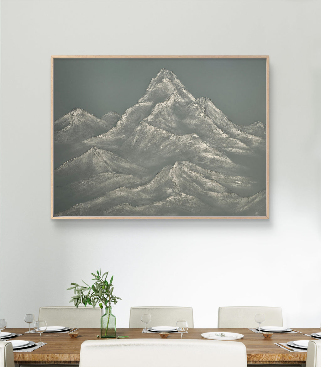 The Monumental Collection No. 15 - Large Textured Mountain Wall Art
