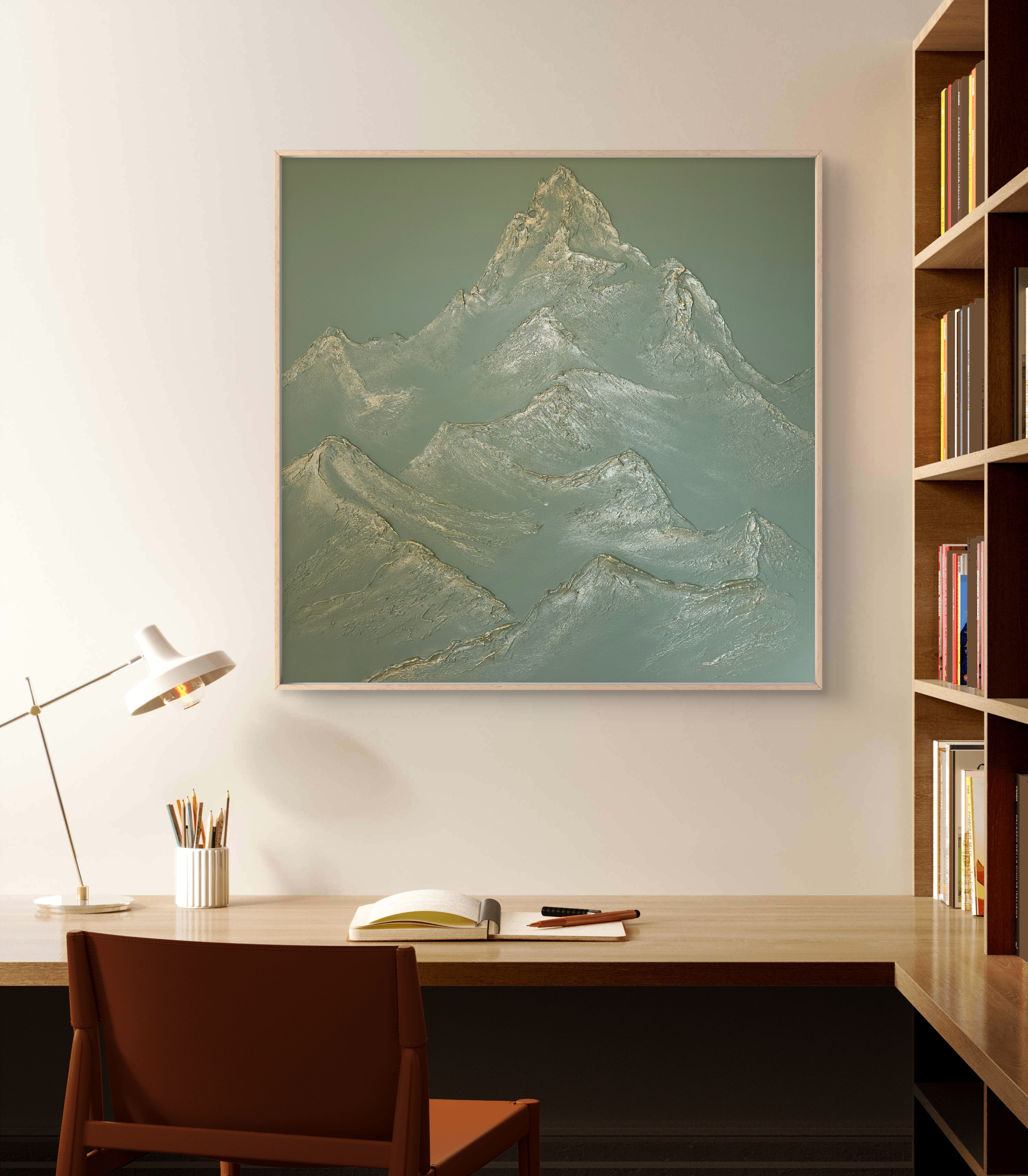 The Monumental Collection No. 5 - Large Textured Mountain Wall Art