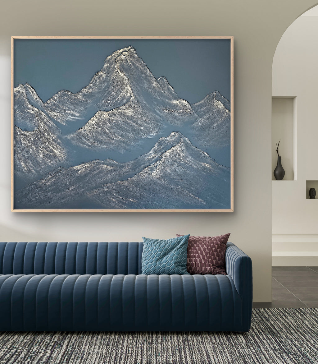 The Monumental Collection No. 1 - Large Textured Mountain Wall Art