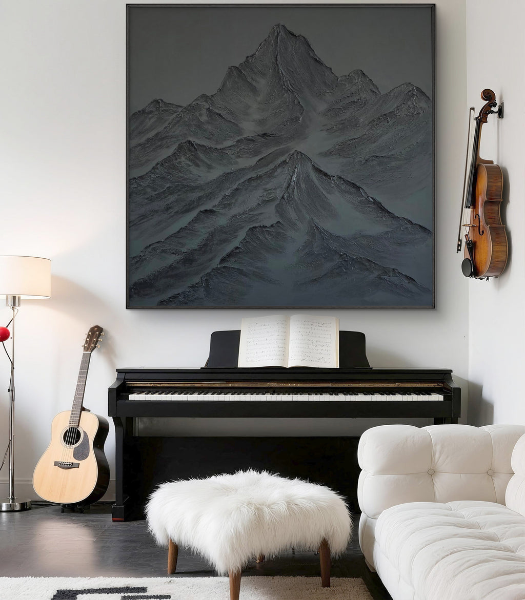 'Monolith' (48x48) - Textured Mountain Wall Art