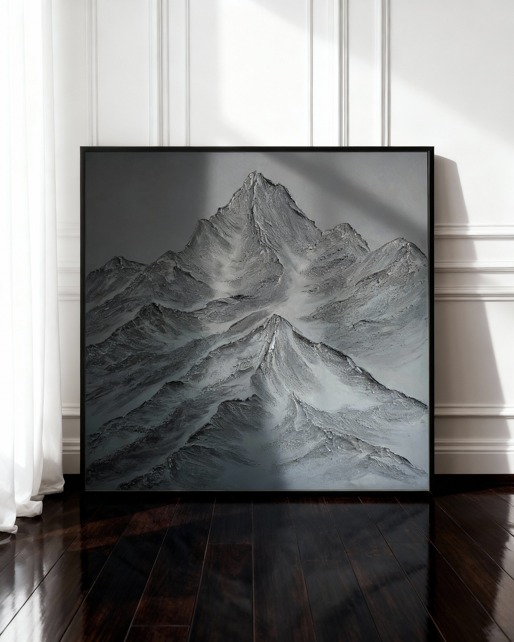 'Monolith' (48x48) - Textured Mountain Wall Art