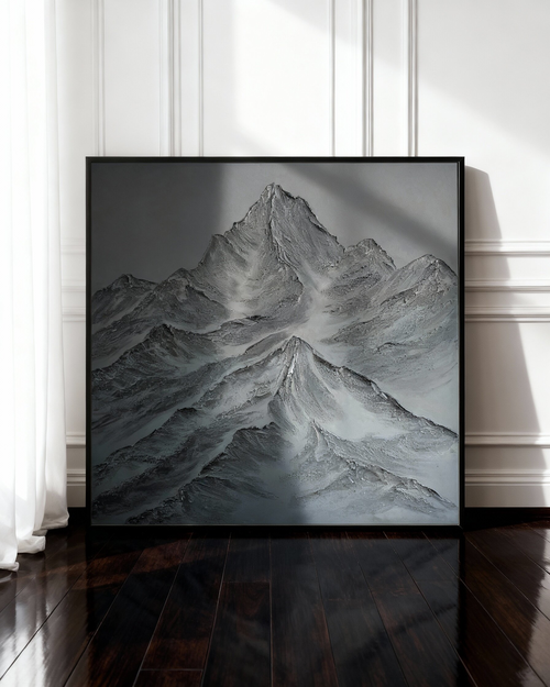 'Monolith' (48x48) - Textured Mountain Wall Art