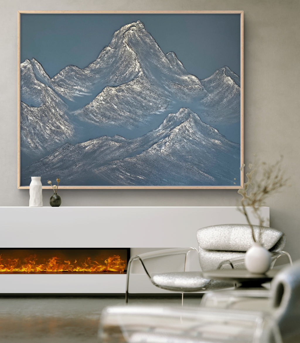 The Monumental Collection No. 1 - Large Textured Mountain Wall Art