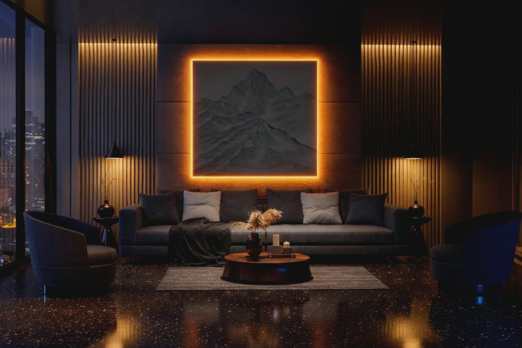 'Monolith' (48x48) - Textured Mountain Wall Art
