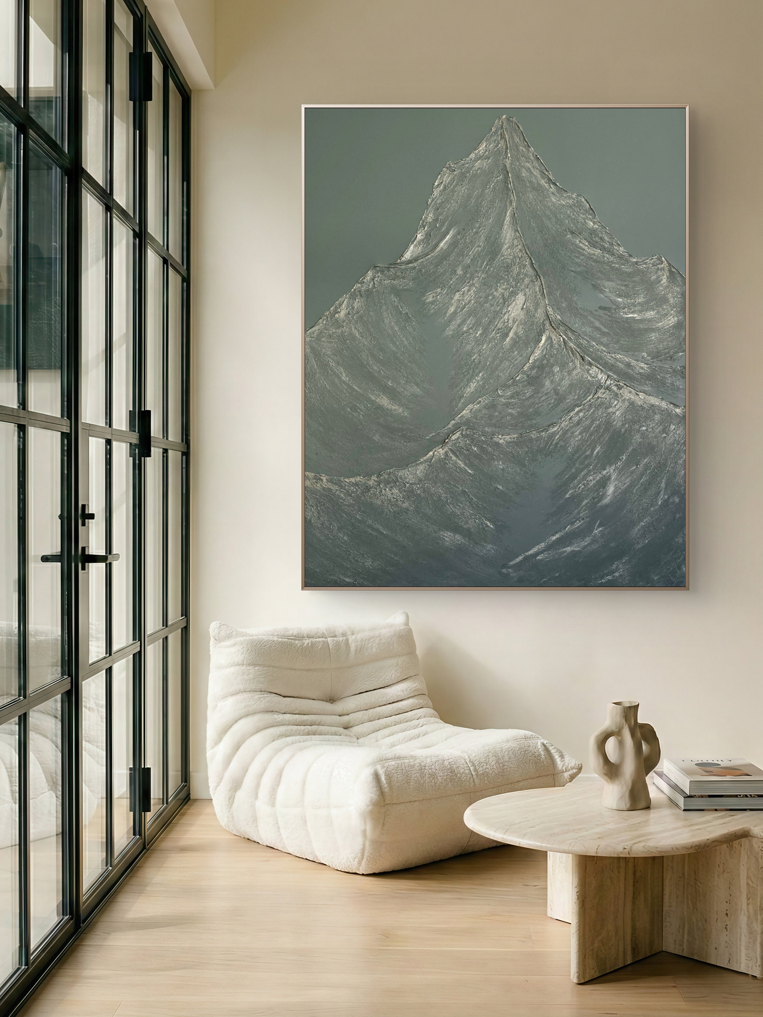48x60 Textured Mountain Statement Art