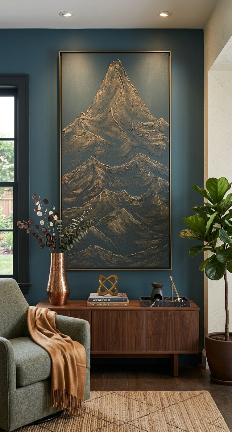 24x48 Textured Mountain Artwork
