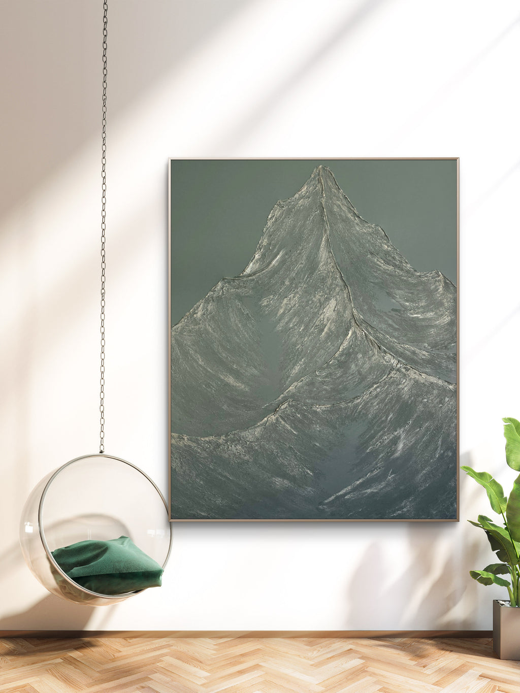 48x60 Textured Mountain Statement Art