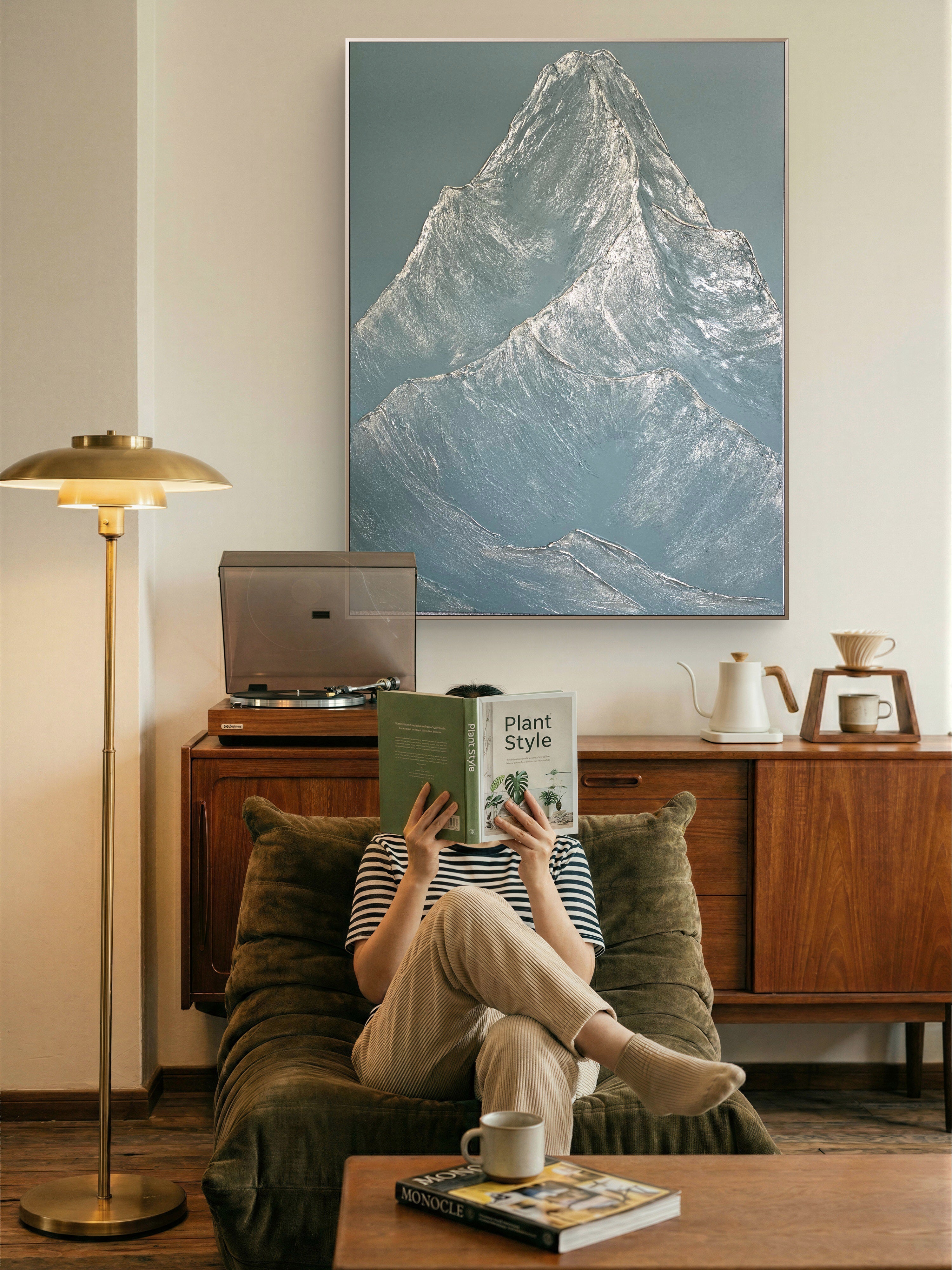 36x48 Textured Mountain Artwork | Succulent