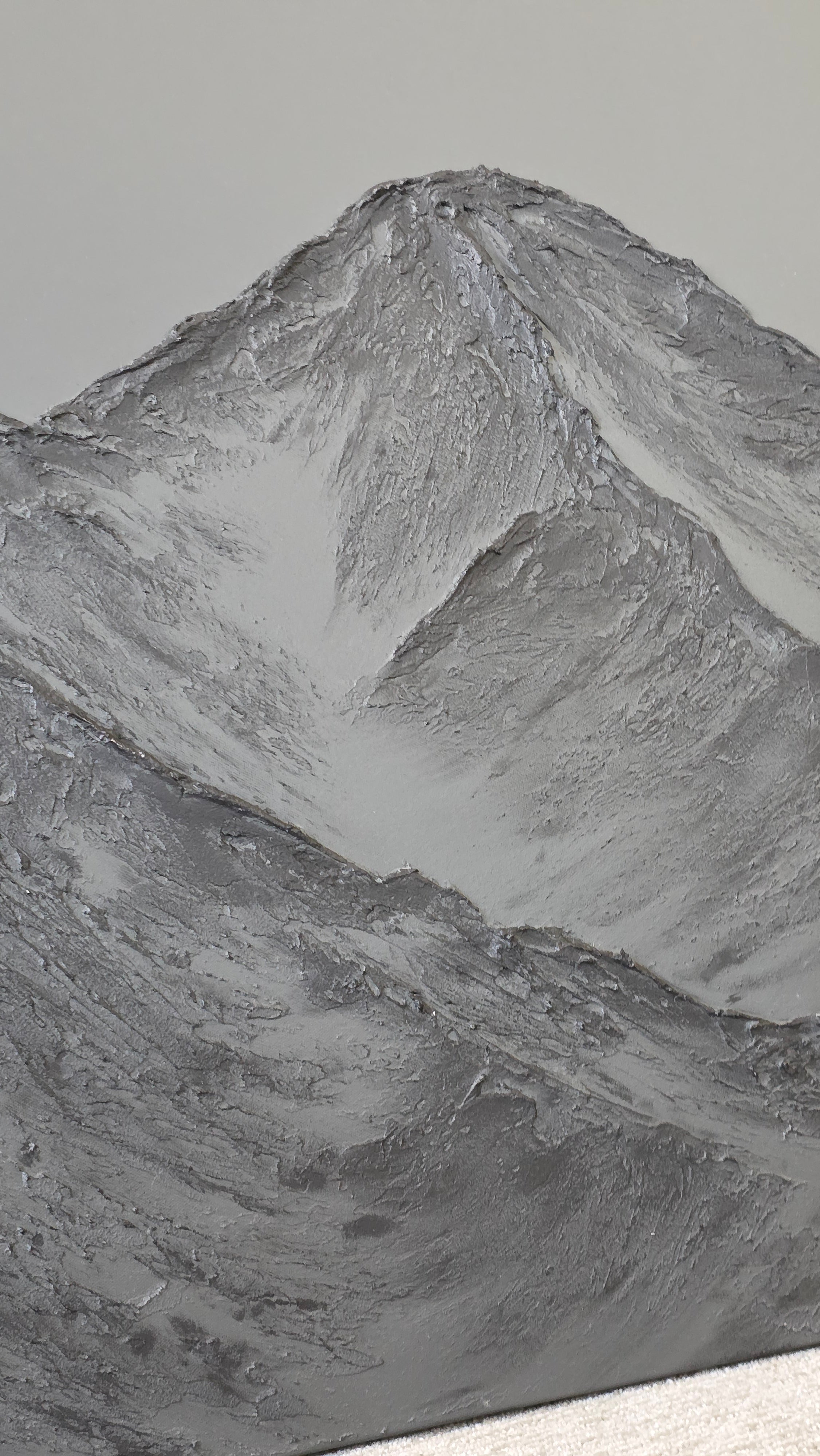 30x30 Textured Mountain Art Monochromatic Black