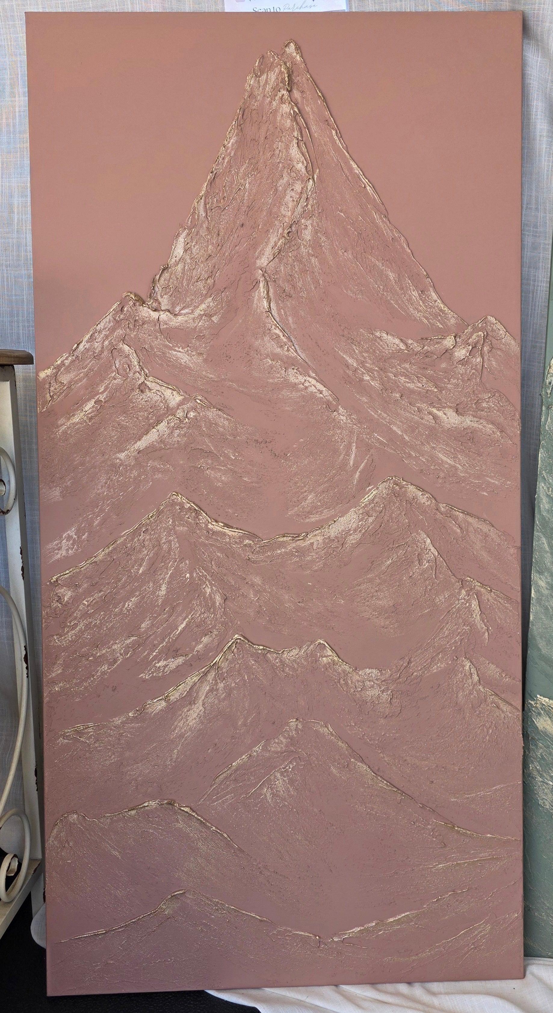 24x48 Textured Mountain Artwork