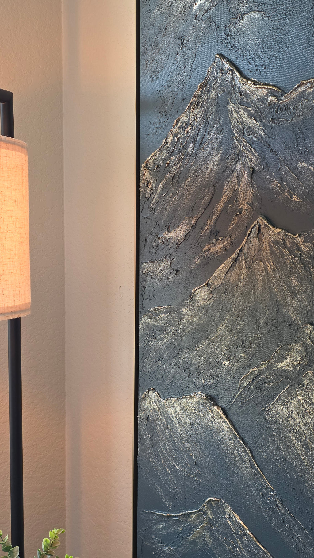 24x48 Textured Mountain Artwork