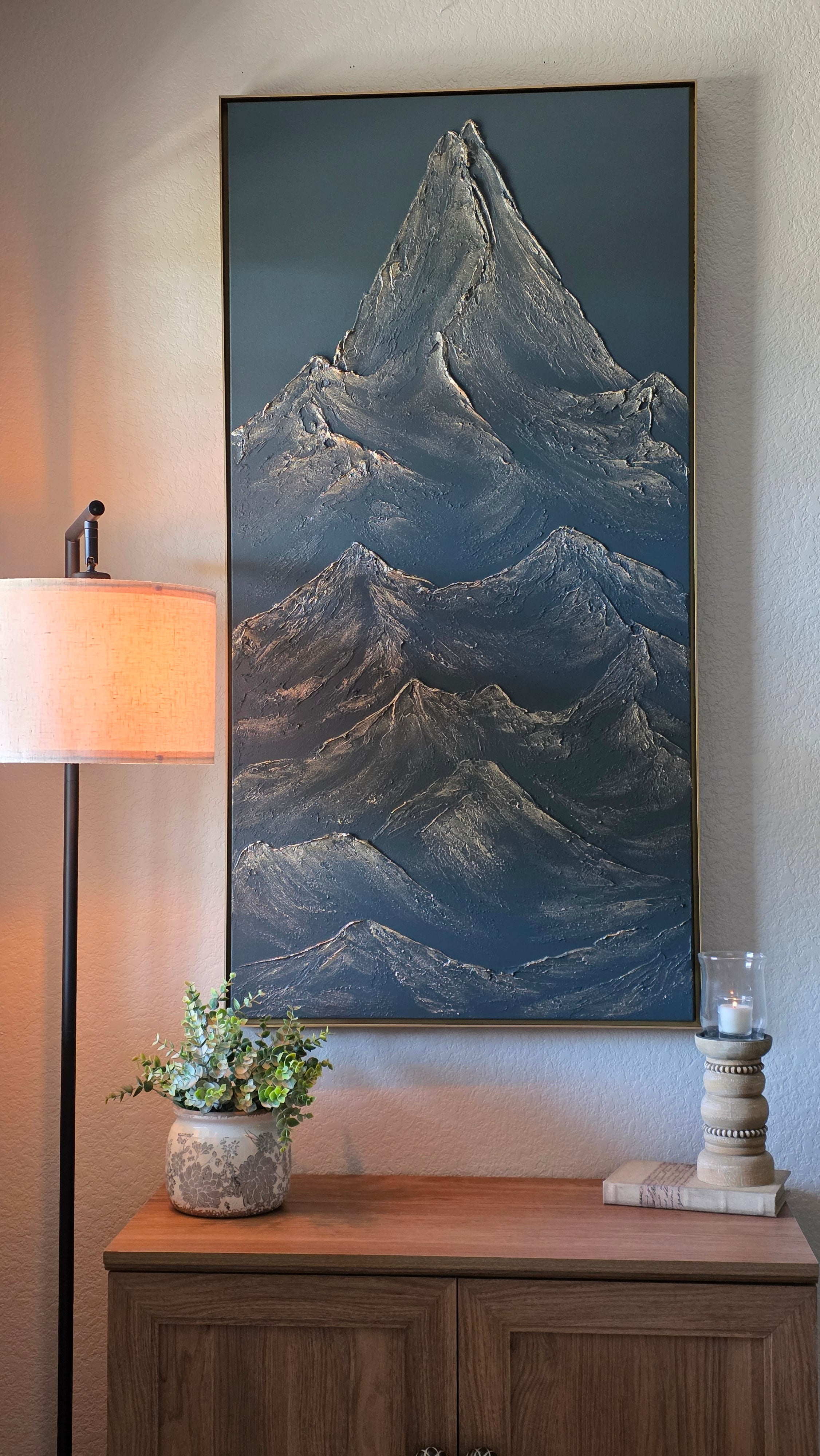 24x48 Textured Mountain Artwork